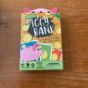 Hoyle Piggy Bank Card Game - Pink Pig Design